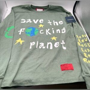 CHNGE 100 % Cotton Crewneck Sweatshirt Long- Sleeved t-Shirt Olive Green Size M.